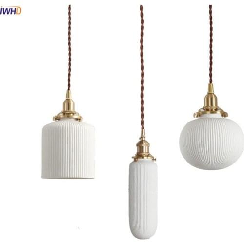 IWHD Modern Ceramic Pendant Lighting Fixtures Bedroom Dinning Living Room Light Nordic Lamp Hanglamp Hanging Lights Luminaire