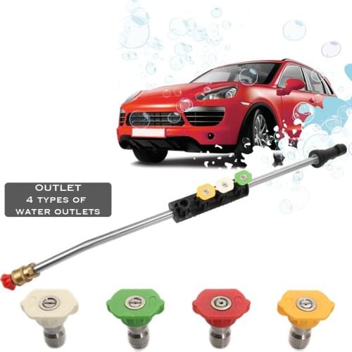 Adjustable Angle Sprayer Curved Rod Washer High Pressure Car Wash Jet Lance For Karcher K Series With 4 Nozzle Tips
