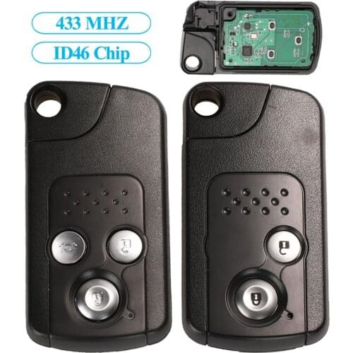 Jingyuqin Remote Key 433MHZ ID46 Chip For Honda CRV Accord Civic Odyssey Intelligent 2/3 Buttons Smart Car Keyless Entry Control