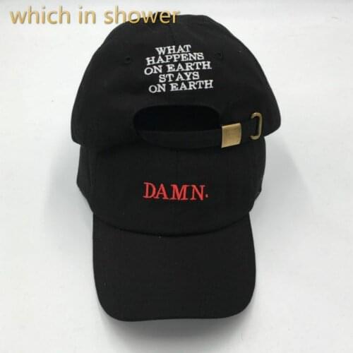 Which in shower cotton black letter stitched DAMN dad hat for women men fashion male baseball cap hip hop female snapback hat