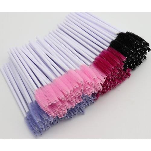 50Pcs White Wands Brush Disposable Eyelash Mascara Brush Eyebrow Brush Cosmetics Shop Makeup Artist Tools Eye Makeup Brush
