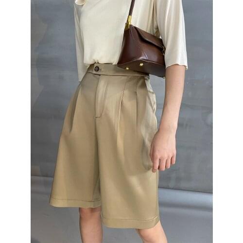 Oeuvrey Womens Sweet Girl Artsy Loose Style Fit Shape Office Lady Short Pants