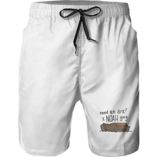 Male Shorts Causal R92 Breathable Quick Dry Funny Sarcasticbasketball Noah’s Ark