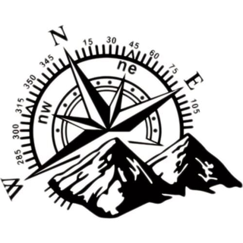 NEW-50X60Cm Car Hood Mountain Navigation Car Sticker Black