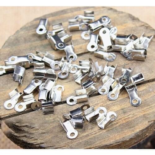 Crimp ends caps leather cord loop Velet Ropes Tassel cap clasp Jewelry Findings Hooks terminating necklaces Buckle toggle craft