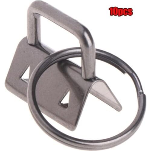 OOTDTY 10Pcs Key Fob Hardware 25mm keychain Split Ring For Wrist Wristlets Cotton Tail Clip
