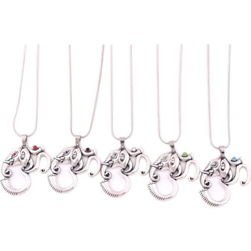 Om Yoga Necklace Mandala Ganesh Elephant Pendant Hindu Talisman Snake Chain Necklace