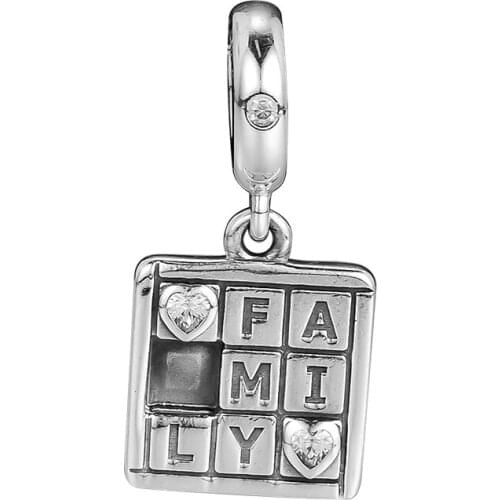 Genuine 925 Sterling Silver Family Game Night Dangle Charms Fits Pandora Bracelets DIY Beads Jewelry Making Berloques