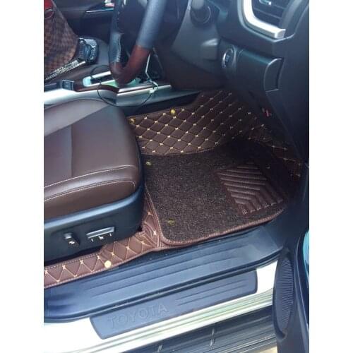 Custom full set car floor mats + trunk mat for Right hand drive Toyota Fortuner 7 seats 2021-2005 durable double layers carpets