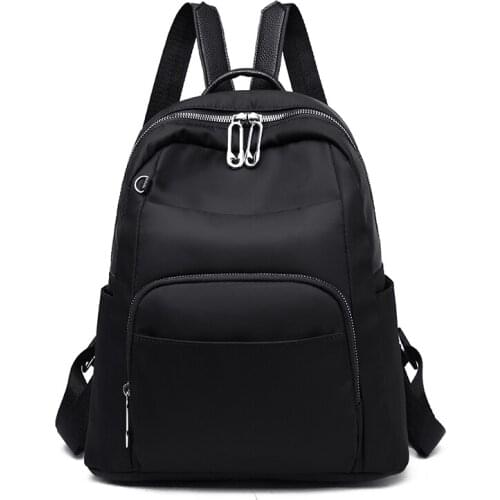 Casual Oxford Women Backpack Black Waterproof Nylon School Bags for Teenage Girls Fashion Travel Book Bag Backpack Tote Mochila