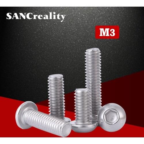 Hex Socket Button Head Screw Bolt 304 Stainless Steel Dome Round Head Hexagon Allen Bolts Screws