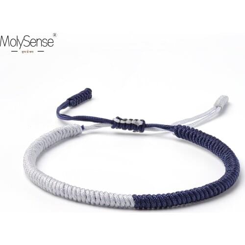 MolySense Tibetan Buddhist Love Lucky Charm Tibetan Bracelets & Bangles For Women Men Handmade Knots Rope Buddha Bracelet