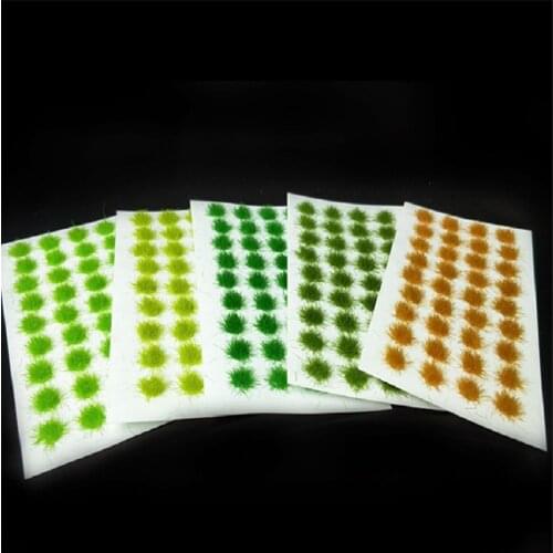 Grass cluster 5x9mm grass tuft for sand table model scene with Green, light green, medium green, dark green, reddish brown