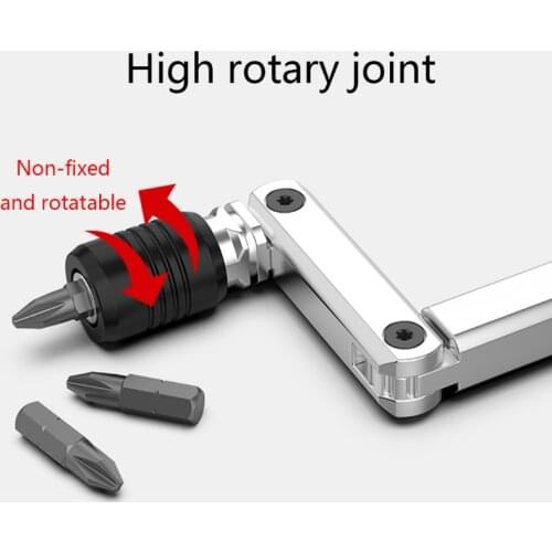 Universal Variable Angle Hand Screwdriver Quick Change Screwdriver Set Compatible with 6.35mm Screwdriver Bits