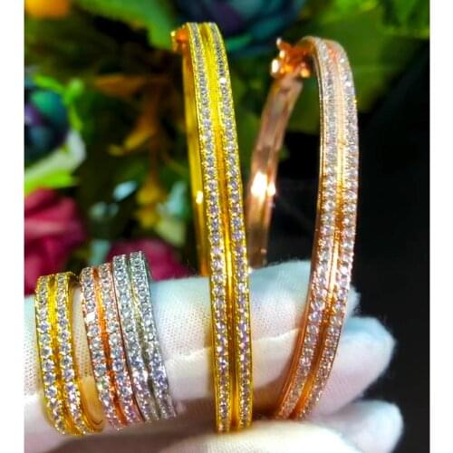 Original Design Luxury Trendy Bangle Ring Jewelry Set For Girl Gift Bridal Wedding Accessories High Quality Cubic Zirconia New