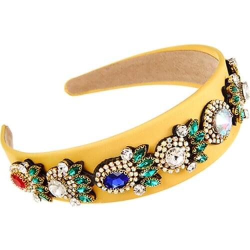 ZHINI Bohemia Ethnic Colorful Wide Headbands for Women Luxury Charming Imitation Pearls Handmade Hair Band Fashion Jewelry Gift
