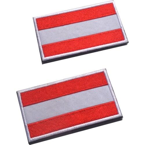 1PCS Full Embroidery Austria Flag Patch European Patch Backpack Bag Jacket Armband Badge
