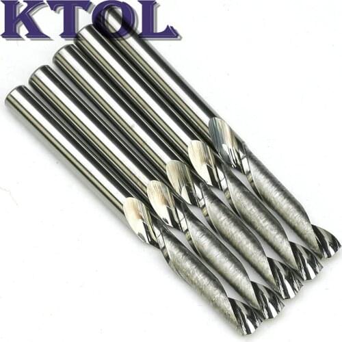 3.175*15mm Single Spiral Flute Router Bit Aluminium Milling Cutter Tungsten Carbide CNC Tool for Metal Aluminum Cutting Engraver