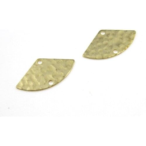 Brass earring charm Hammered Raw brass fan charm 17.9x10x0.7mm Geometric brass findings -20pcs R1493