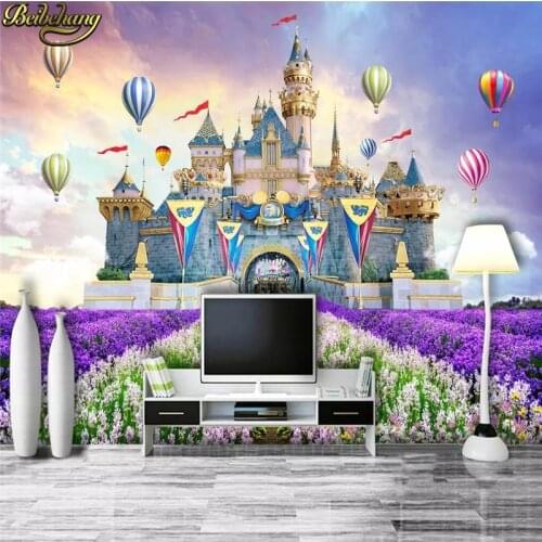 Beibehang custom Castle Fairyland 3d flooring wallpaper for kids room photo mural wallpapers for living room wall paper roll