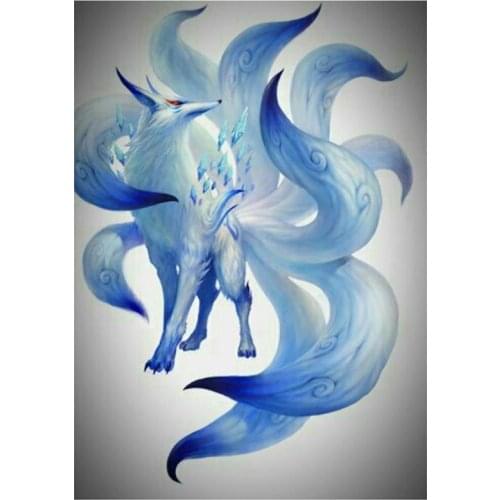 5D DIY Full Round/Square Diamond Painting Cartoon Nine Tailed Fox 3D Embroidery Cross Stitch Rhinestone Mosaic Home Decor Yy78