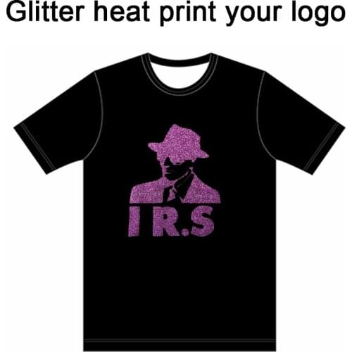 Wholesale Glitter Heat Transfer-film/Custom Your LOGO on T-shirts Fluorescent Powder Flex Heat film Vinyl print on Clothes