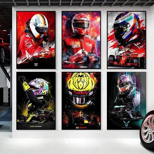 F1 Racing Abstract Graffiti Decoration Mural Sports Poster Canvas Painting and Living Room Wall Art Prints for Modern Home Decor