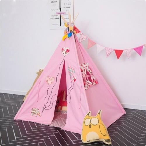 Fessyc@pink children room decorate dollhouse small house tent indoor house home baby game play house indian teepee