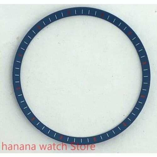 Watch Case Parts Chapter Ring Fit For SKX009 SKX Model NH35/NH36 Mens Watch blue 31.2mm*28mm*1.6mm