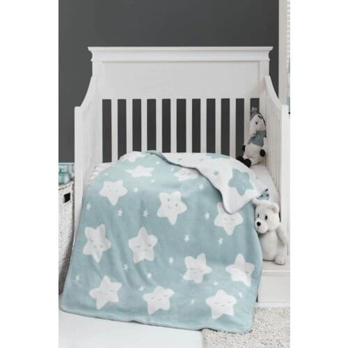 Cotton Baby Blanket Star Mint
