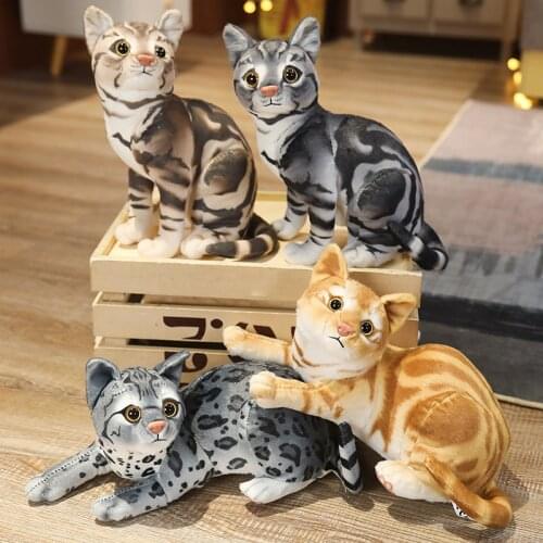 Simulation Cute Cat Plush Toys Lovely Bengal Cat Leopard Cat Dolls Stuffed Soft Toys for Kids Boys Xmas Gift