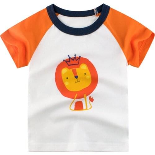 Summer Children Clothing Boys T Shirt Cotton Lion Short Sleeve T-shirt Kid Boy Casual Cute T-shirt 2-8Y Shirt Kids Tops Clothes
