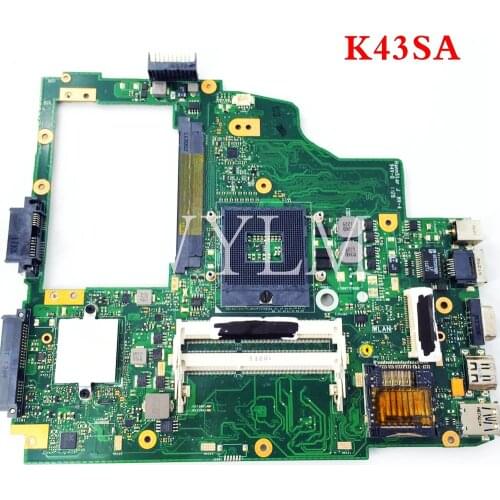 K43SA HM65 DDR3 mainboard REV 2.0 For ASUS A43S X43S K43S A43SA Laptop motherboard MAIN BOARD 100% Tested Working free shipping