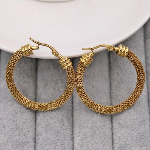 Fashion Trendy Earrings for Womens earring Gold Plate Gold Round Earring hoop Earrings Wedding Jewelry Gift Accessories