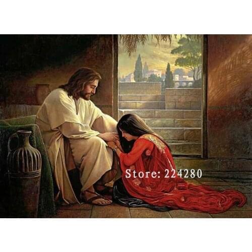 Jesus portrait Christianity Needlework,Cross stitch,14CT Unprinted Embroidery kits Arts Cross-Stitching,DIY Handmade Decor