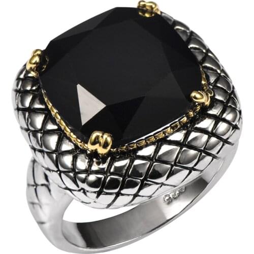 Huge Black onyx 925 Sterling Silver Ring Factory Price For Women and Men Size 6 7 8 9 10 11 F1515