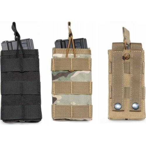 Hunting Airsoft Molle Tactical Military Vest Bag AR15 M4 5.56 .223 Single Magazine Pouch Open Top Cartridge Pouch Wargame Gear