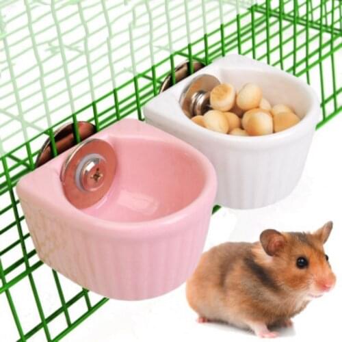 Hamster Bird Squirrel Rabbit Bowl Cage Decors Hamster Small Pet Accessories Hanging Bowl Pets Feeder Hanging Water Food Supplies