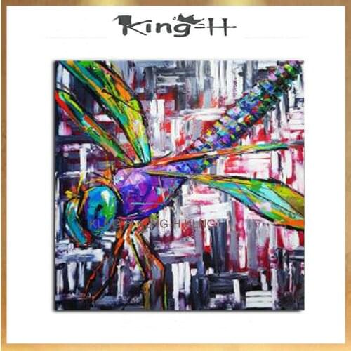 100% libélula de pintado a mano pintura al óleo de Animales abstractos pintura imágenes de paisaje de la lona arte de la pared p