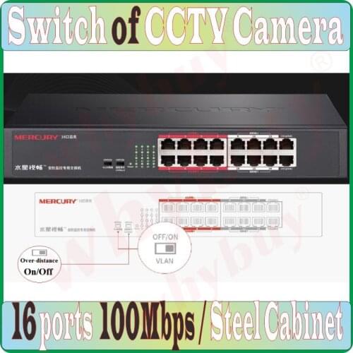 16 ports 100Mbps VLAN Fast Switch Plug&Play, NVR Camera Network Switch, Steel Desktop Ethernet Network Switch of CCTV Camera