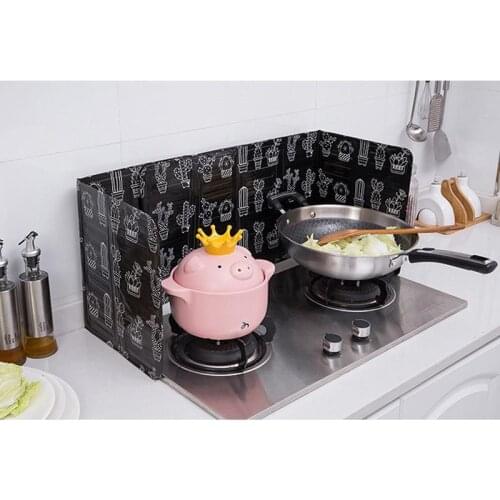 Aluminum Foldable Kitchen Gas Stove Baffle Plate Frying Pan Oil Splash Protection Screen Kitchen Accessories