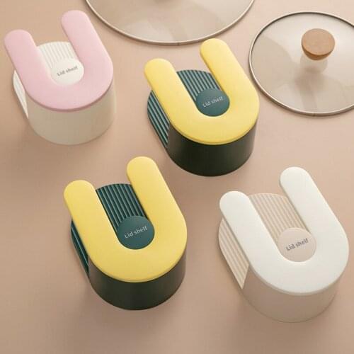 Nordic ABS Pan Cover Storage Rack Wall Mounted Pot Lid Cooking Spoon Holder Home Storage Organizer Kitchen Accessories