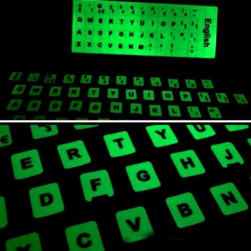 Keycap Stickers English Arabic Russian Italian German Spanish Japanese French Korean Luminous Keyboard Stickers Waterproof