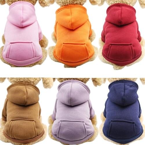 Warm Dog Clothes Pet Dog Coat Jacket for Small Dogs Chihuahua Clothes Solid Hoodies Autumn Puppy Outfits Dogs Clothing YH-461614