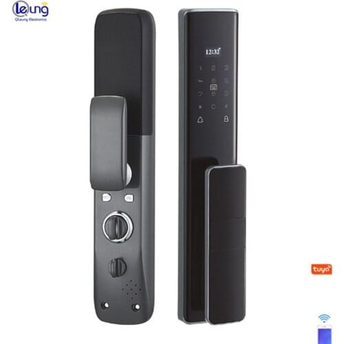 QLEUNG S912 Wholesales Smart Wifi Tuya APP Lock Fingerprint Cardcode Card Key Password Smart Door Lock