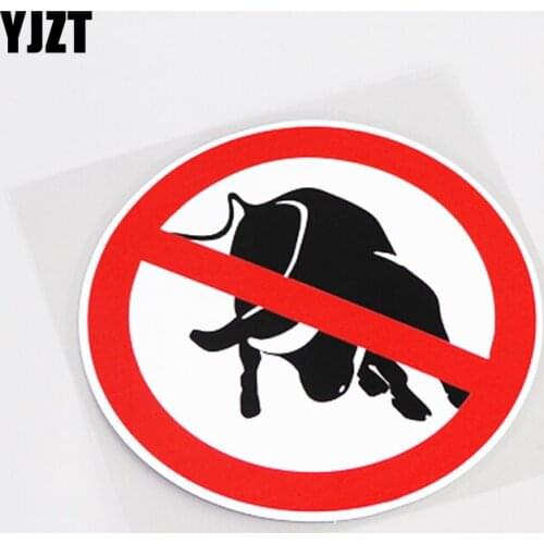 YJZT 12.2CM*12.2CM Fashion Warning Mark Animal Bullfight Decal Car Sticker PVC Accessories 13-0930