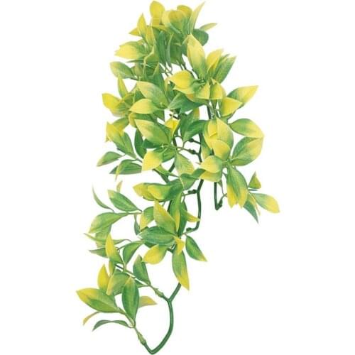 Green Eco-Friendly Plastic Artificial Water Plant Vine Leaf Fish Tank Reptile Aquarium Landscape Decor Wedding Party Decorations