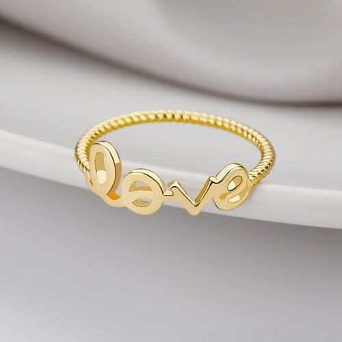 Simple Geometric Hollow Out Love Finger Rings For Women Anniversary Heart Bague Jewelry Best Friends Romantic Birthday Gift