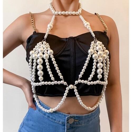 Ingemark Sexy Fashion Multilayer Pearl Waist Beads Body Chain Jewelry Boho Harness for Woman Bikini Bra Summer Beach Accessories