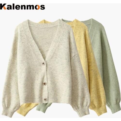 Sweater Autumn Women Harajuku Cardigan Spring Fall Korean Japanses Short Knitted Long Sleeve Streetwear Jacket V Neck Cardigan